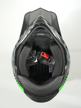 Шлем кроссовый HETOSHI OF836 EXOSS CROSS PRO MX289 цв.Черно-сине-зеленый Матовый р.S