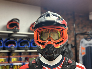 Шлем кроссовый HETOSHI OF836 EXOSS CROSS PRO MX289 цв.Черно-красно-желтый Матовый р.XS