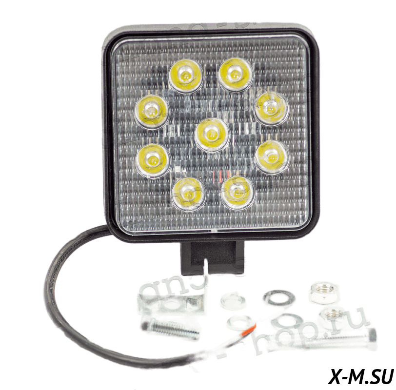 Фара LED квадратная 27w 9x3w Фара LED квадратная 27w 9x3w