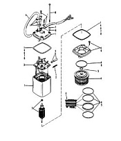 Насос отсечки мощности (прямоугольный двигатель Eaton) 2-Х ТАКТНОГО ПЛМ MERCURY 50EO Серийный номер от 9469200 до 9683054